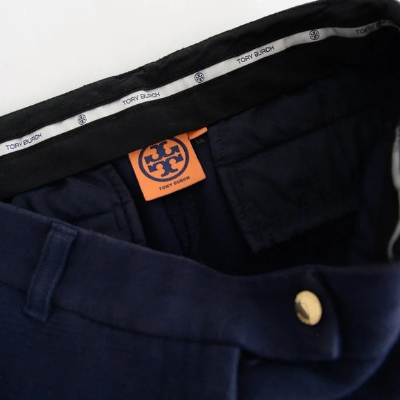 Tory Burch Navy Straight Leg Crop Pants Size 4 - Picture 14 of 16
